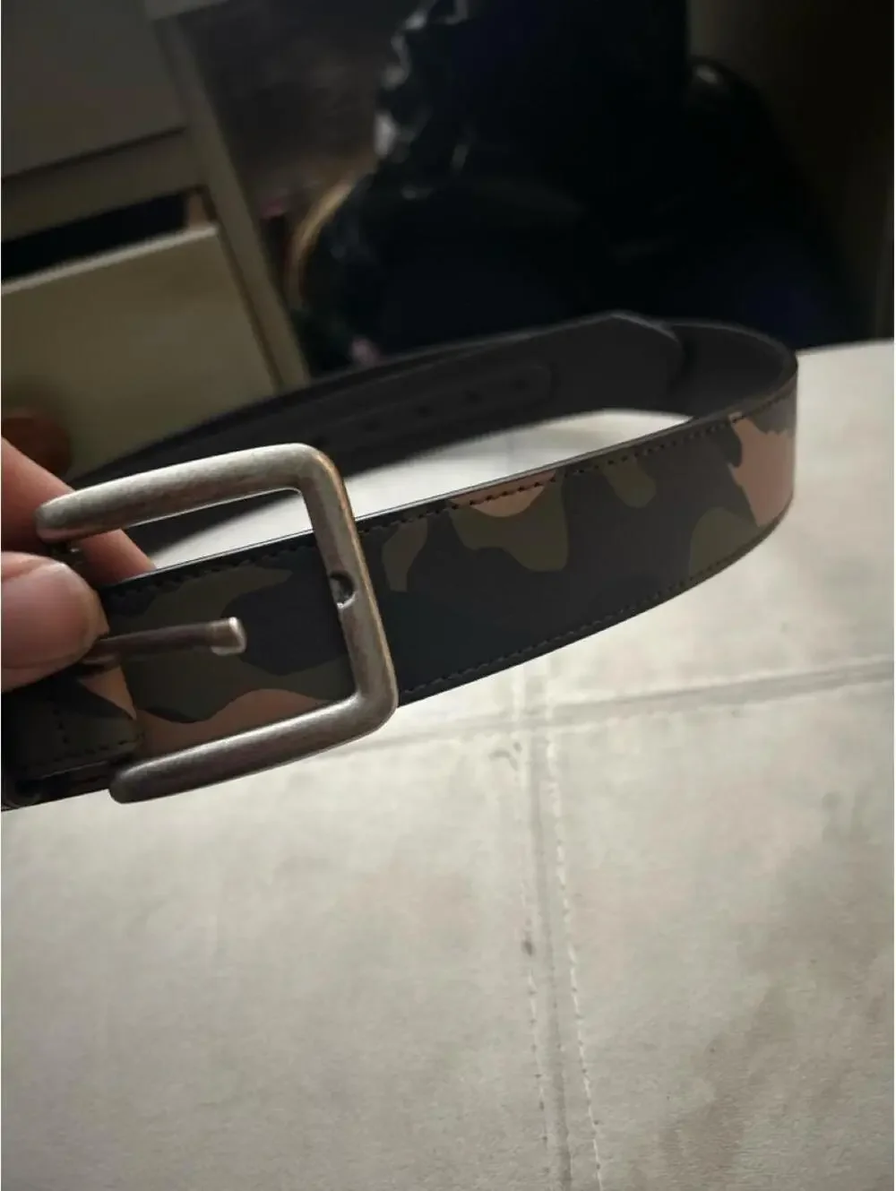 King Size Camouflage genuine leather belt in size 56/58